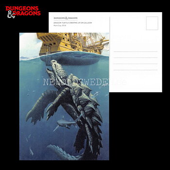 DRAGON TURTLE CREEPING UP ON GALLEON 2014 - Postcard - Mark Zug - D&D - 299