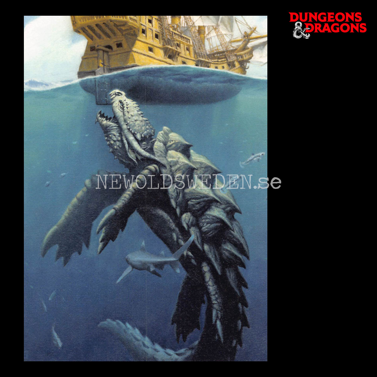 DRAGON TURTLE CREEPING UP ON GALLEON 2014 - Postcard - Mark Zug - D&D - 299