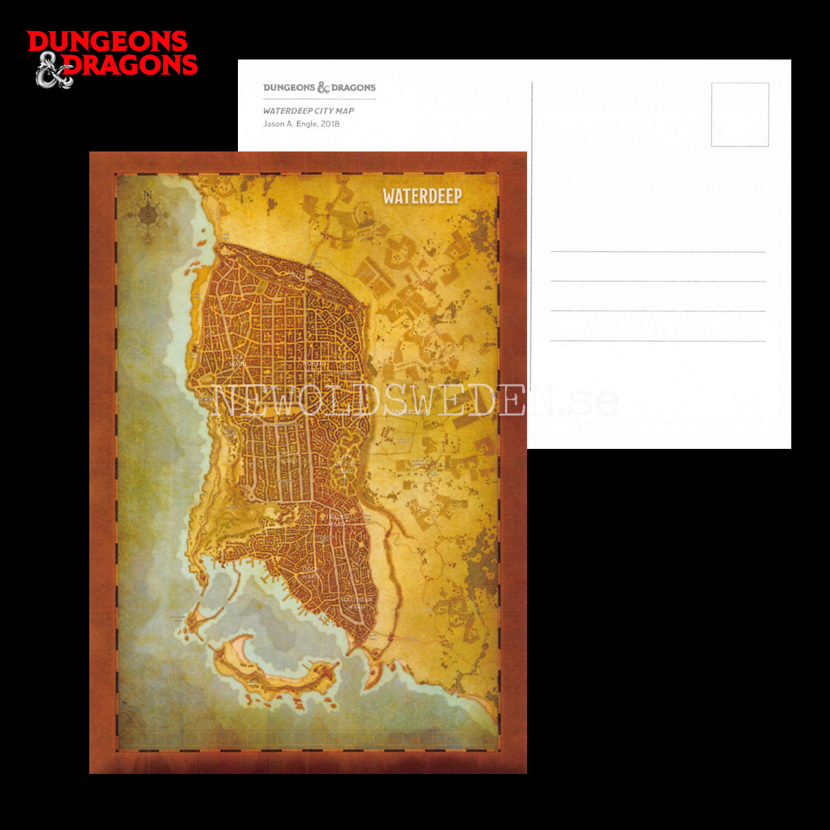 WATERDEEP CITY MAP 2018 - Postcard - Jason A. Engle - D&D - 299 - 2
