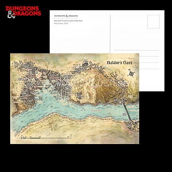 BALDUR´S GATE GAZETTEER MAP 2019 - Postcard - Mike Schley - D&D - 299