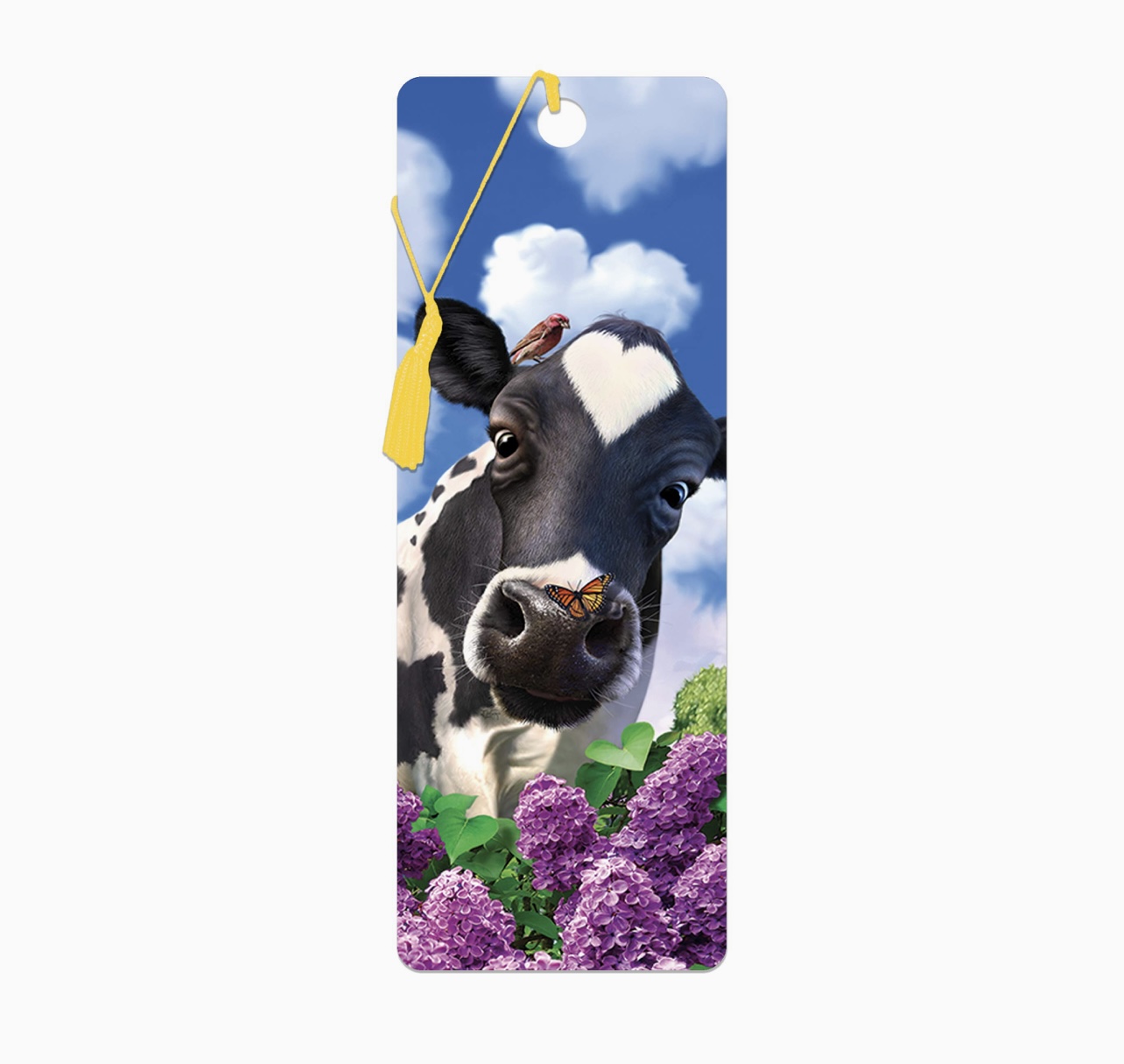 Bokmärke 3D Nyfiken Ko