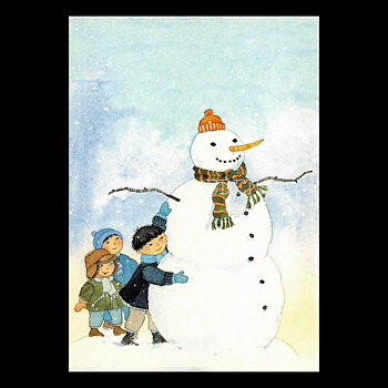 Snögubben och barnen Vykort - Catarina Kruusval - 735
