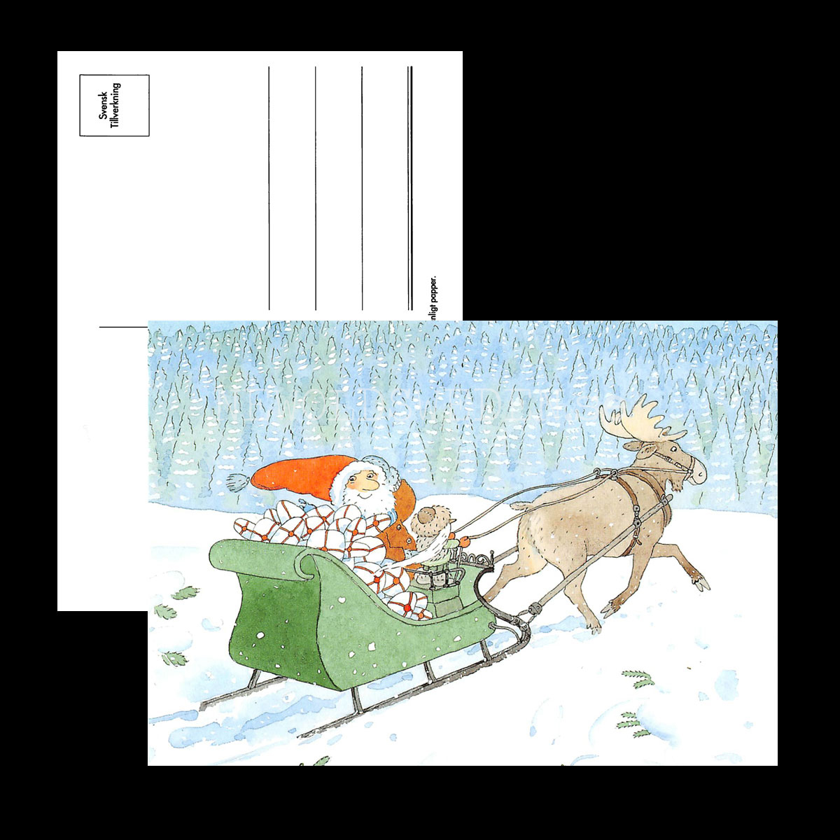 Egon och julgubben Vykort - Catarina Kruusval - 735 - 2