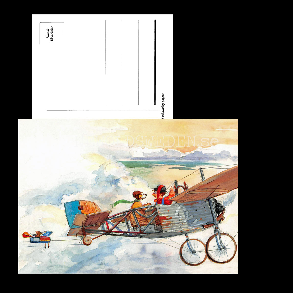 Mulle Meck bygger flygplan Vykort - Jens Ahlbom - 735 - 2