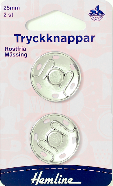 Tryckknappar 2 st 25 mm - att sy fast