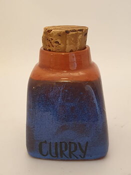 Curry jar with cork 1950s