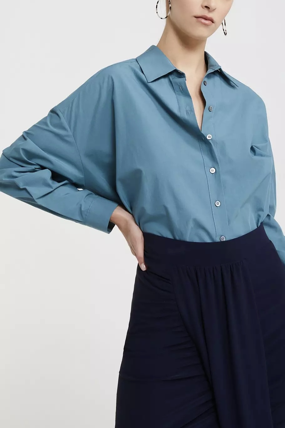 OttodÁme - Flared Popeline Shirt Marea - 4