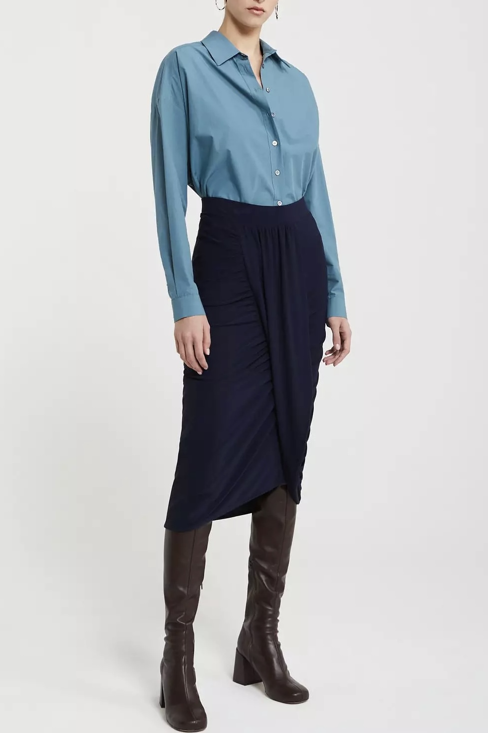 OttodÁme - Flared Popeline Shirt Marea - 3