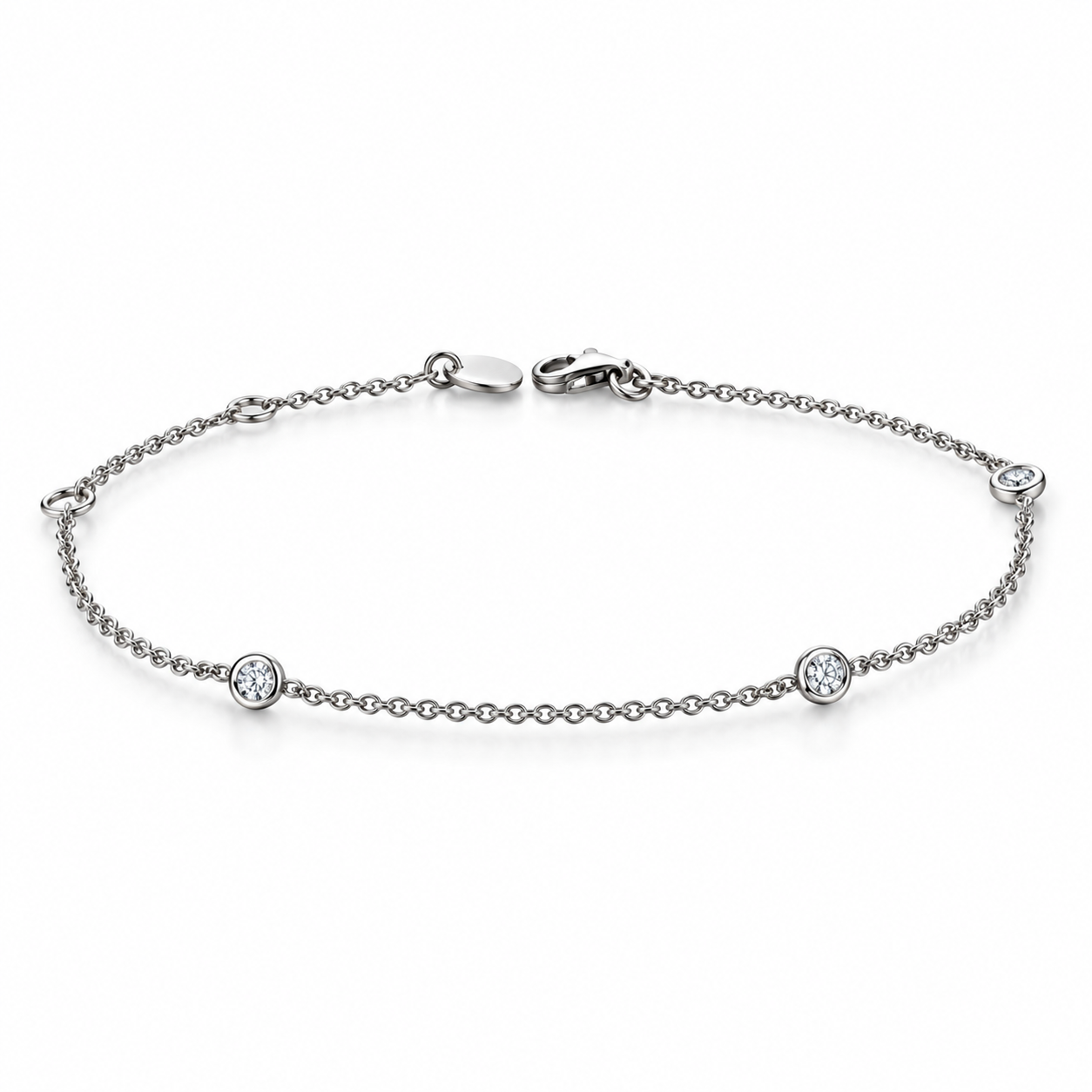 TRIPLE BRILLIANTCUT DIAMOND BEZEL BRACELET - 2