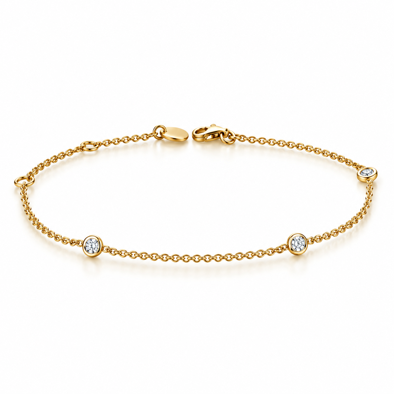 TRIPLE BRILLIANTCUT DIAMOND BEZEL BRACELET