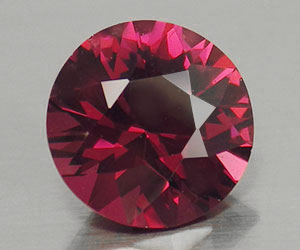 Impresionante piedra preciosa de granate rodolita natural de corte redondo de 1,40 ct de 7 mm - 3