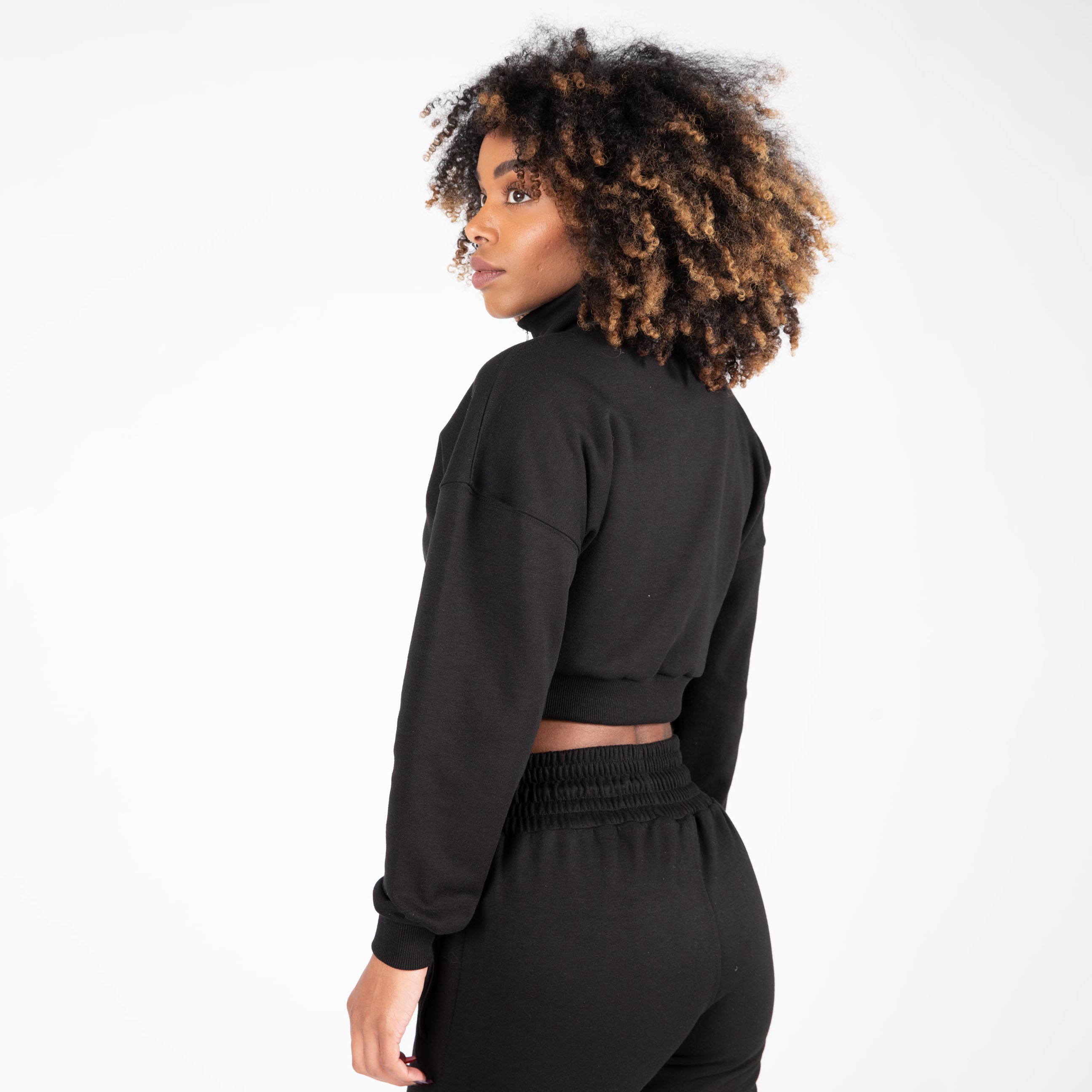 Ocala Cropped Half-Zip Sweatshirt, black - 2