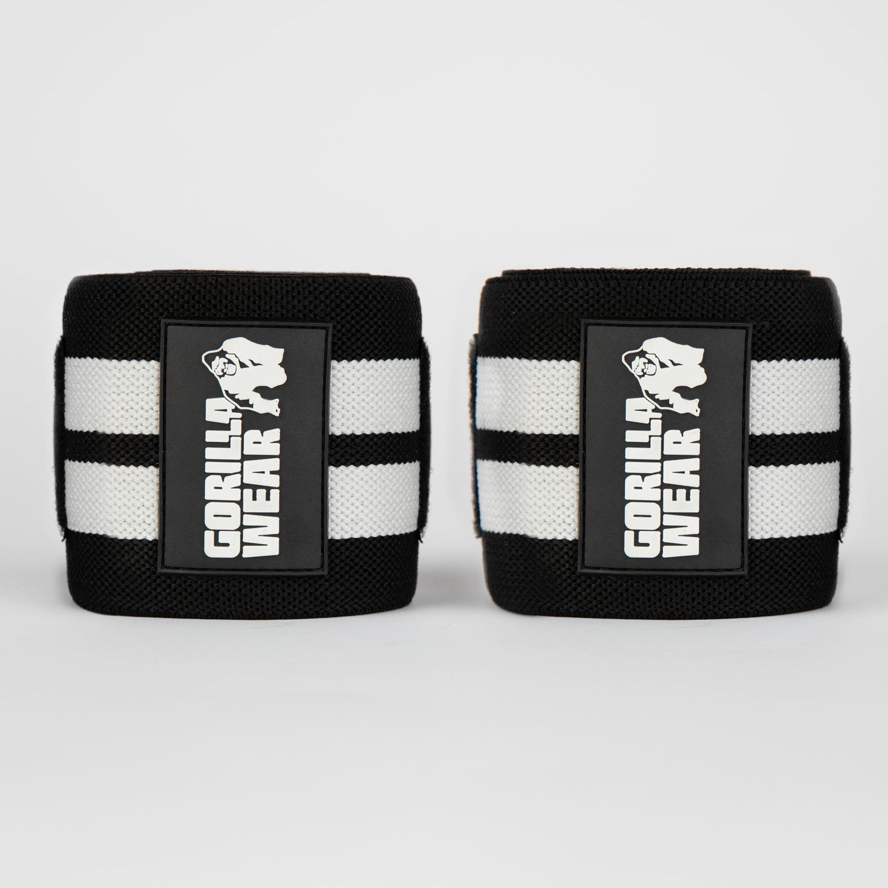 Gorilla Wear Elbow Wraps Black and White 1,5meter ihop