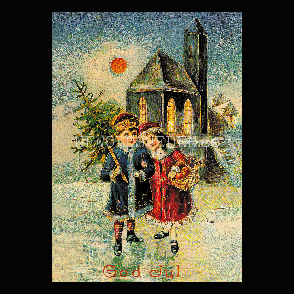 Julkort - Motiv från början 1900-talet - Vykort A5
