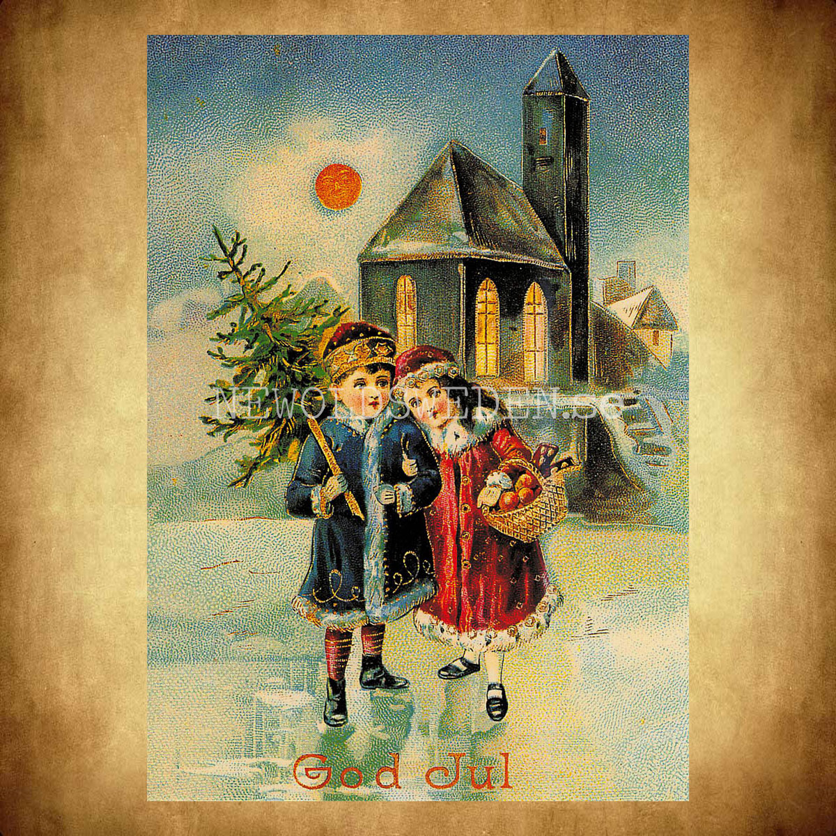 Julkort - Motiv från början 1900-talet - Vykort A5 - 2