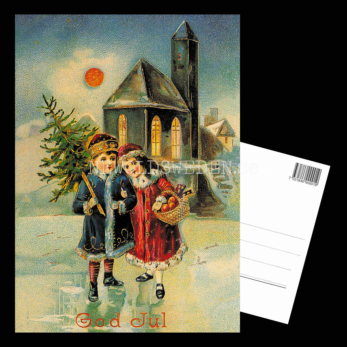 Julkort - Motiv från början 1900-talet - Vykort A5 - 3