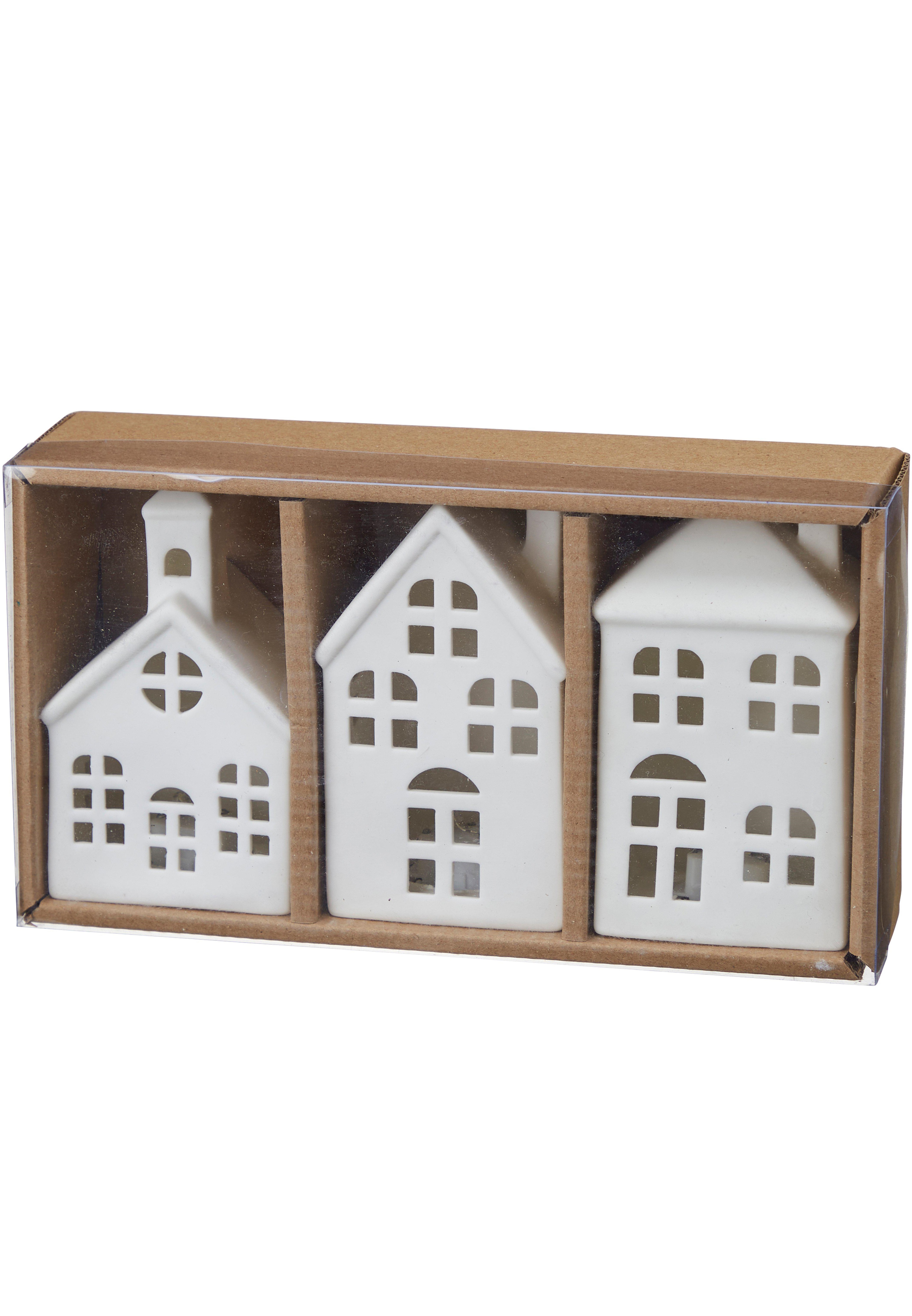 House with lighting - Battery-powered - LED - 3-pack - 6