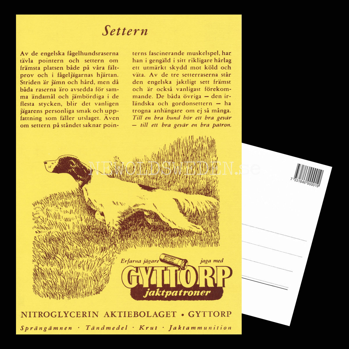 GYTTORP Settern - GYTTORP jaktpatroner - No: 8 av 8 - Vykort A5 - 3