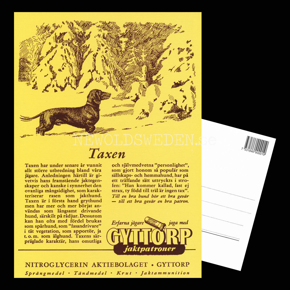GYTTORP Taxen - GYTTORP jaktpatroner Nr: 2 av 8 - Vykort A5 - 3