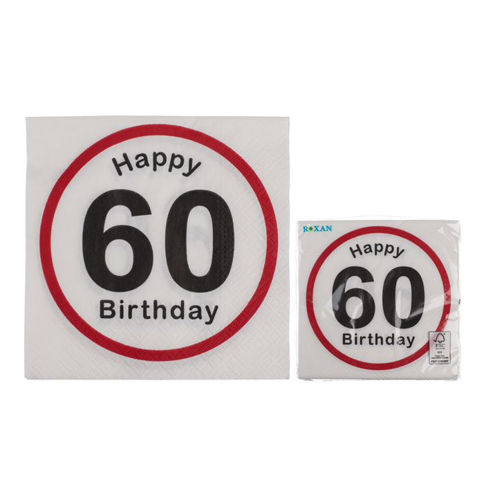 Paper napkins Happy Birthday 60