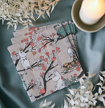 Moomin napkins - Falls in Love - Beige
