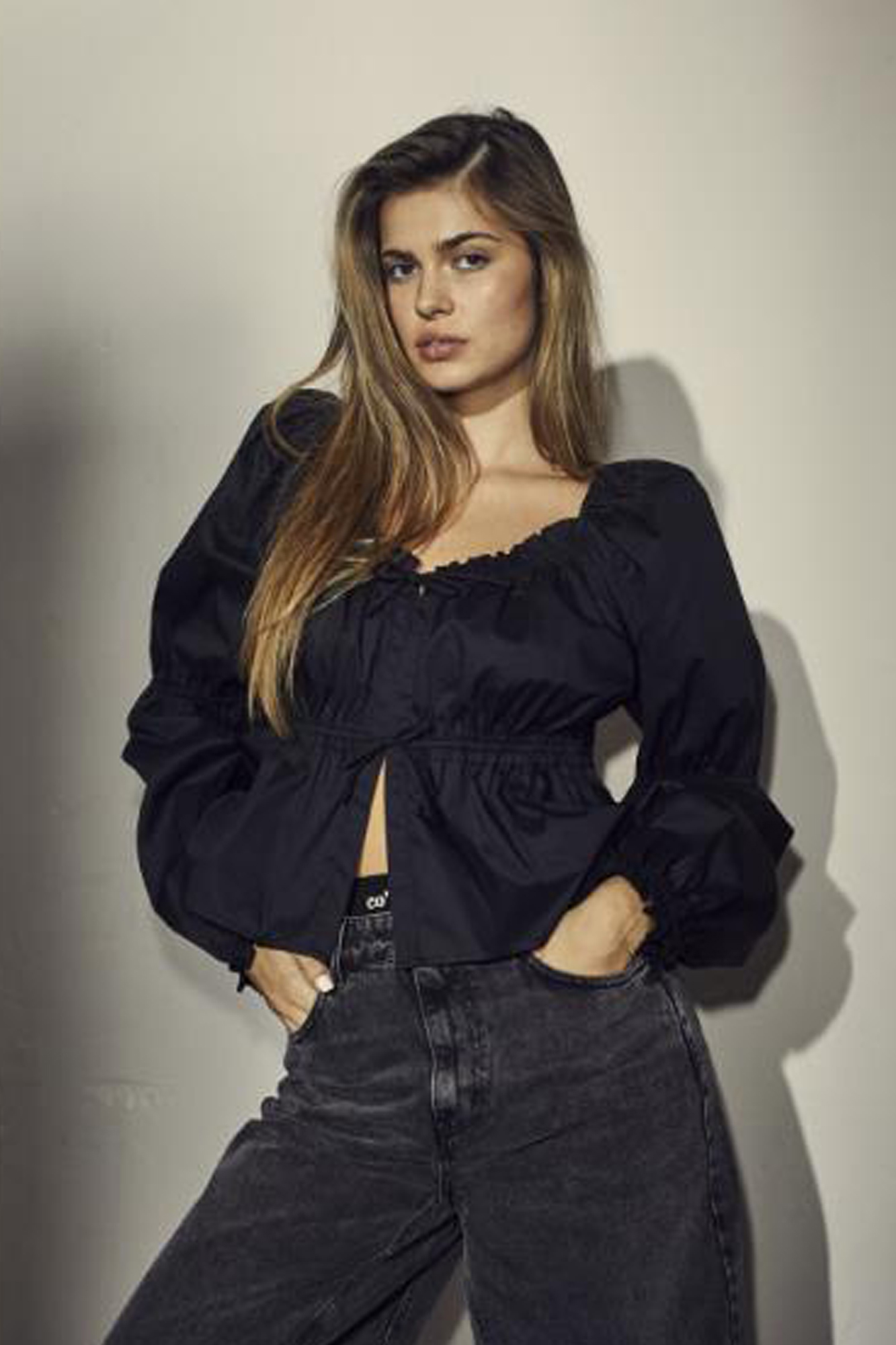 Co'couture Annah tie blouse black - 3