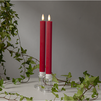 LED Antikljus Flamme Stripe Röda 2-pack 