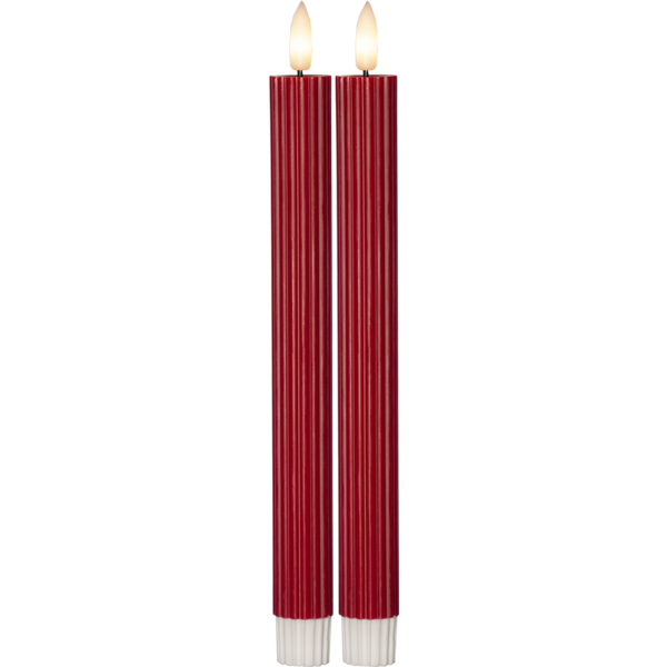 LED Antikljus Flamme Stripe Röda 2-pack  - 2