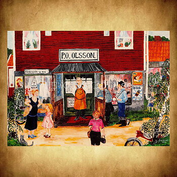 Anne Eskola - Gladköping - P.O. Olsson Handelsbod -  Vykort A5