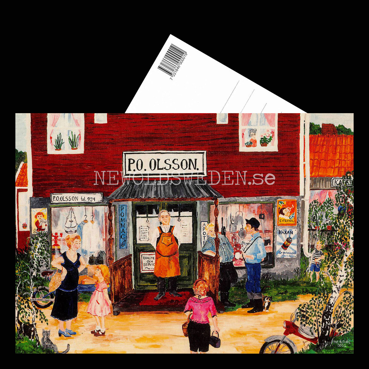 Anne Eskola - Gladköping - P.O. Olsson Handelsbod -  Vykort A5 - 3