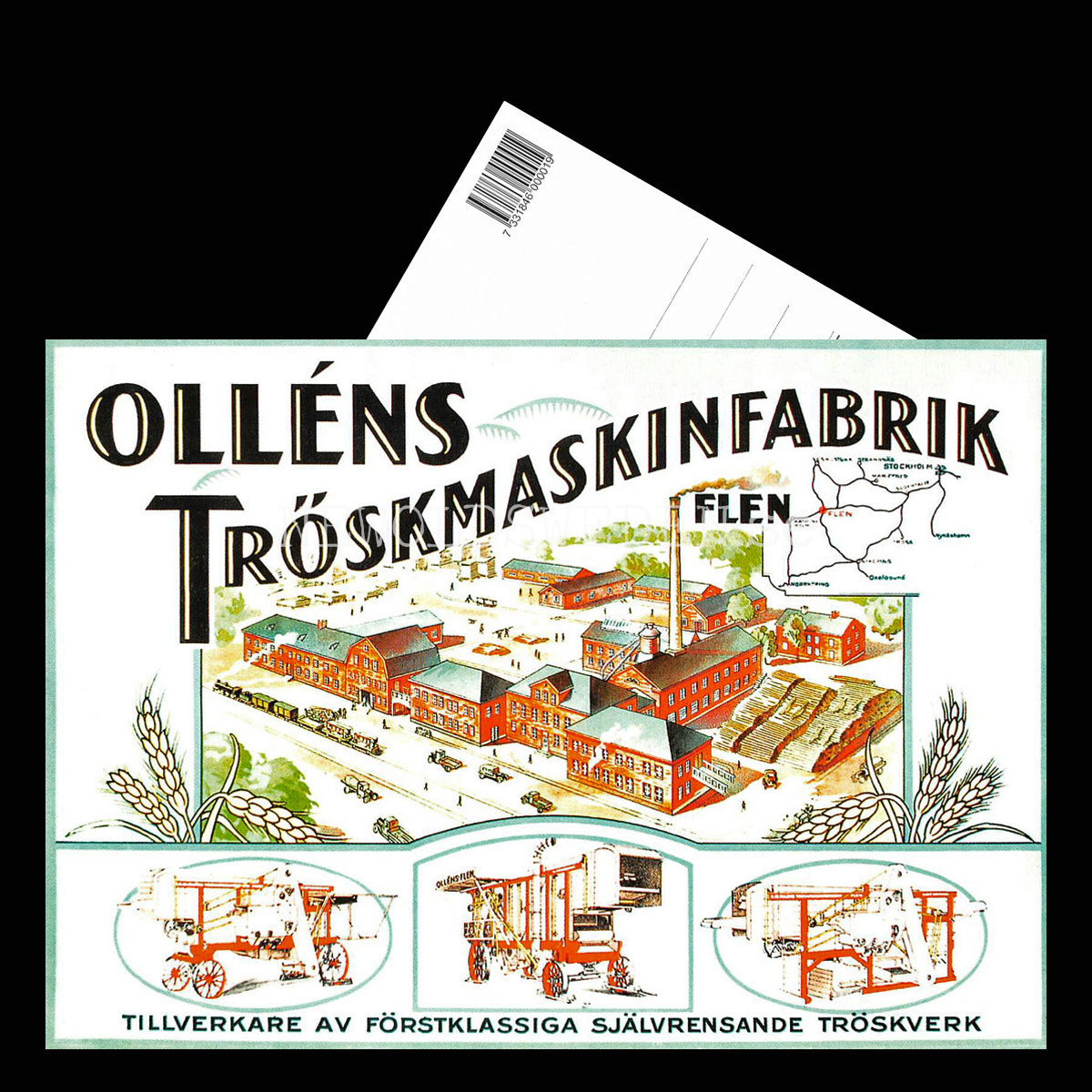 OLLÉNS TRÖSKMASKINER FLEN - Vykort A5 - 3