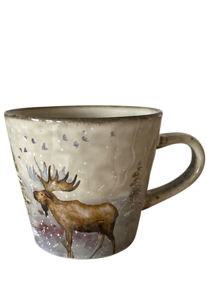 Mug - Cup - Moose - Stoneware - 1 pc - 10x10 cm - 3