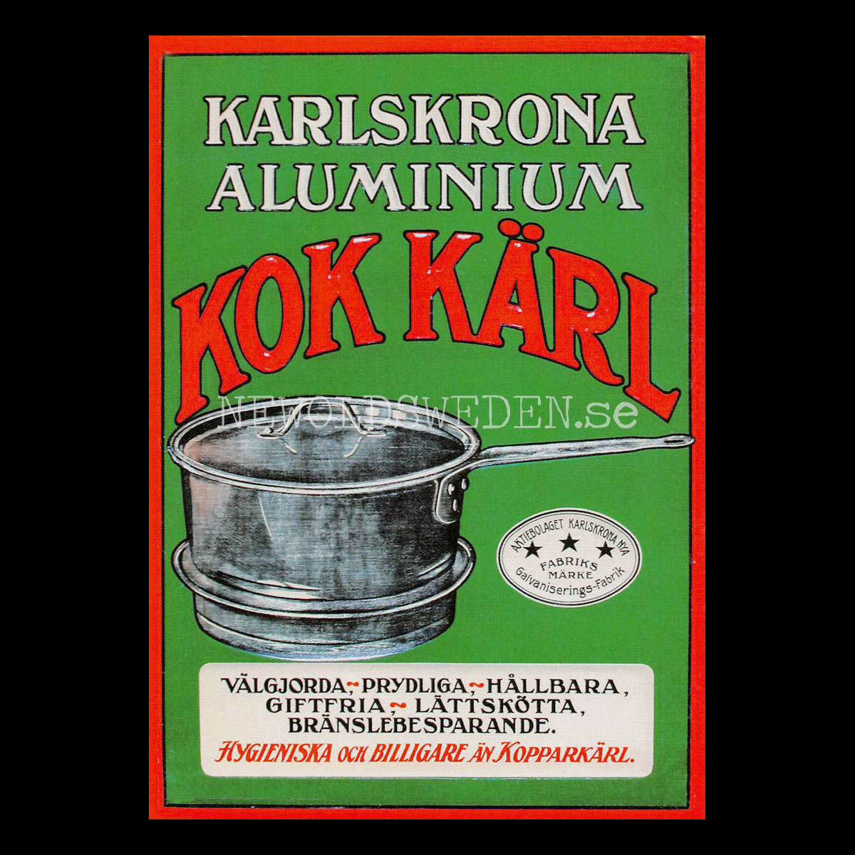 KARLSKRONA ALUMINIUM - KOK KÄRL - Vykort A5