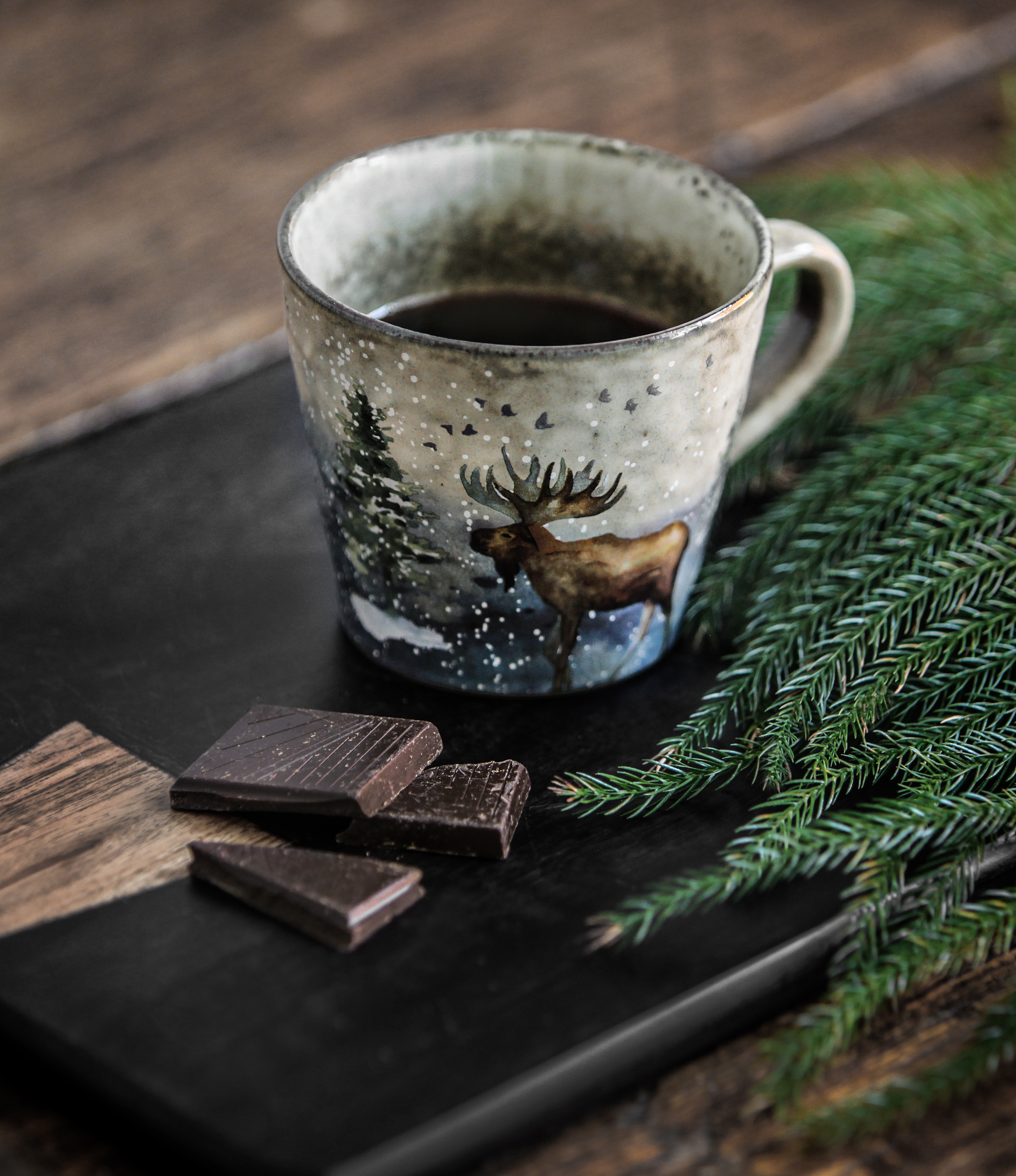 Mulled wine mug Moose - Mini mug - Stoneware - 6xØ6 cm - 1 pc