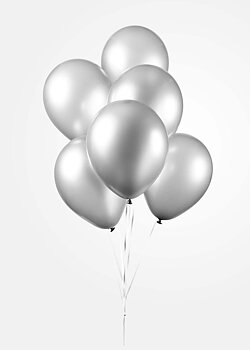 Latexballonger Silver metallic 30 cm