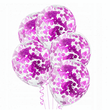 Konfettiballonger Fuchsia 5-pack
