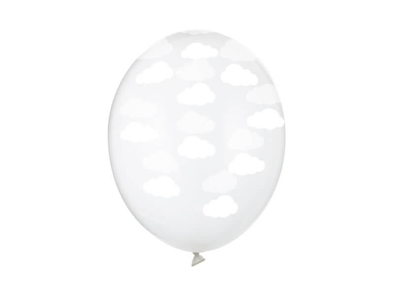 Moln Ballonger Vit/Transparent 6-pack 