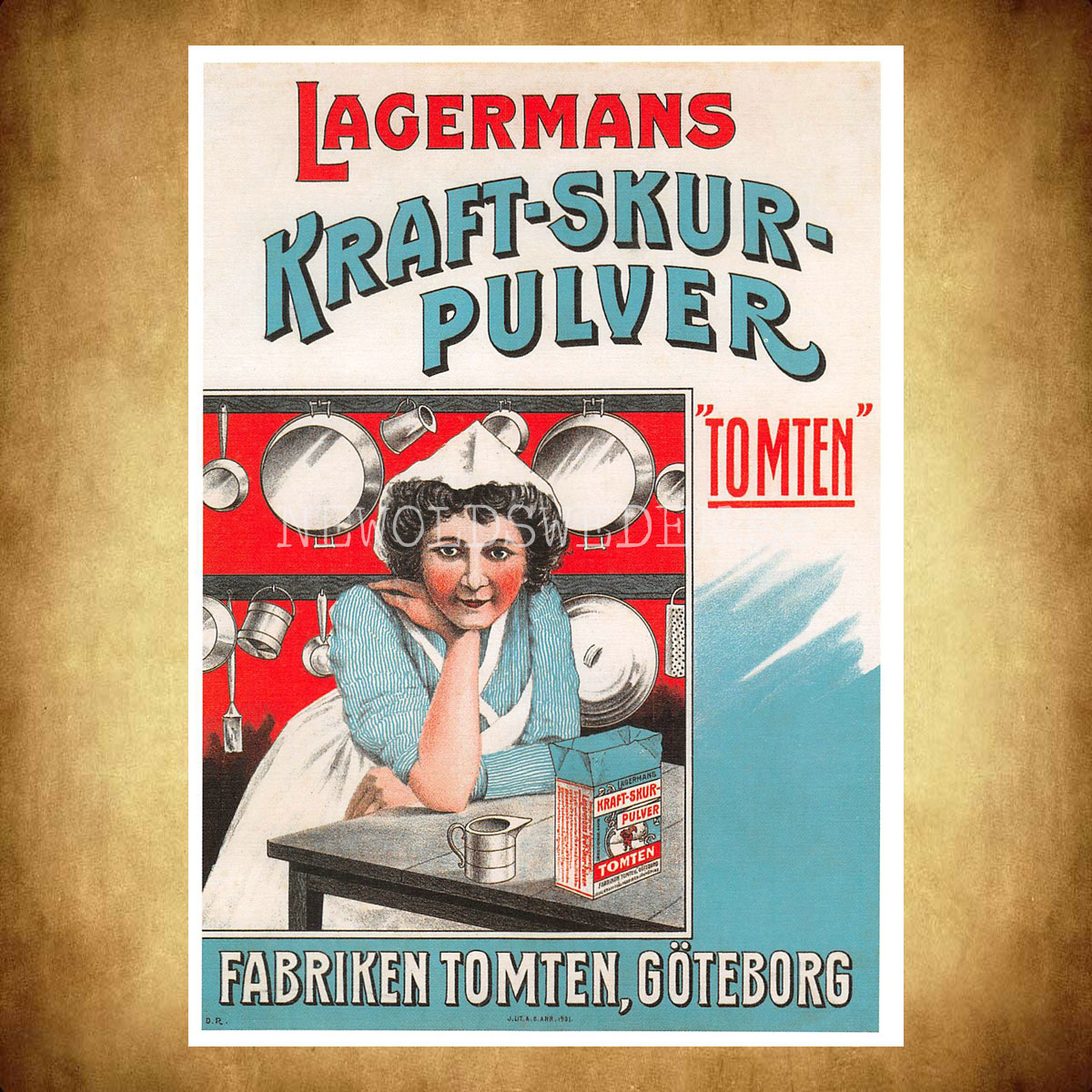 LAGERMANS KRAFT-SKUR-PULVER - FABRIKEN TOMTEN GÖTEBORG - Vykort A5 - 2