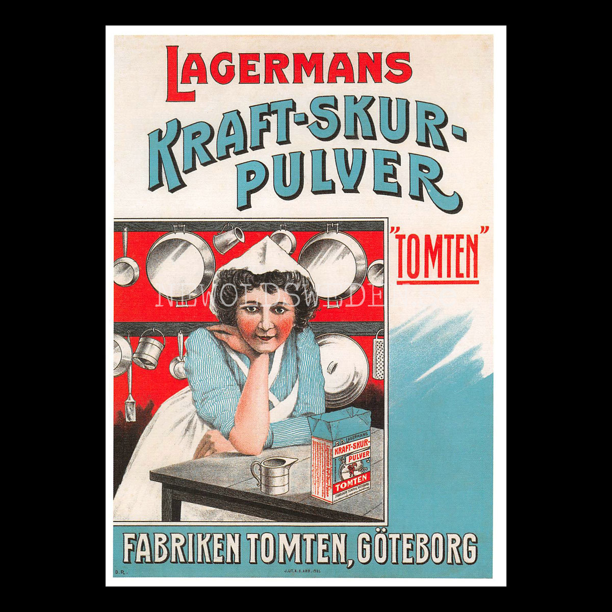 LAGERMANS KRAFT-SKUR-PULVER - FABRIKEN TOMTEN GÖTEBORG - Vykort A5