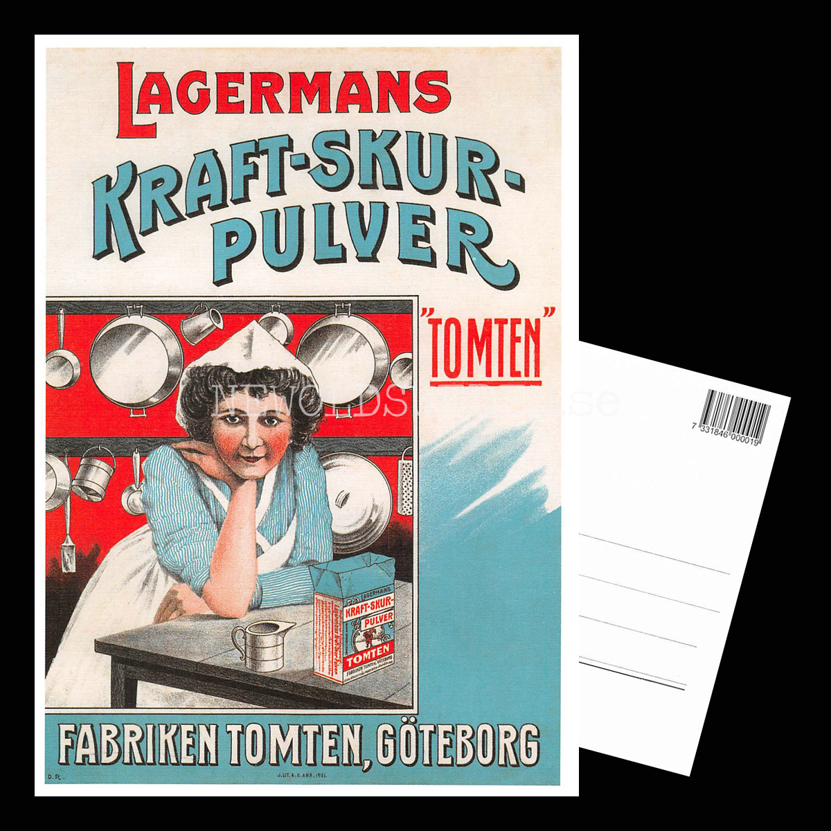 LAGERMANS KRAFT-SKUR-PULVER - FABRIKEN TOMTEN GÖTEBORG - Vykort A5 - 3