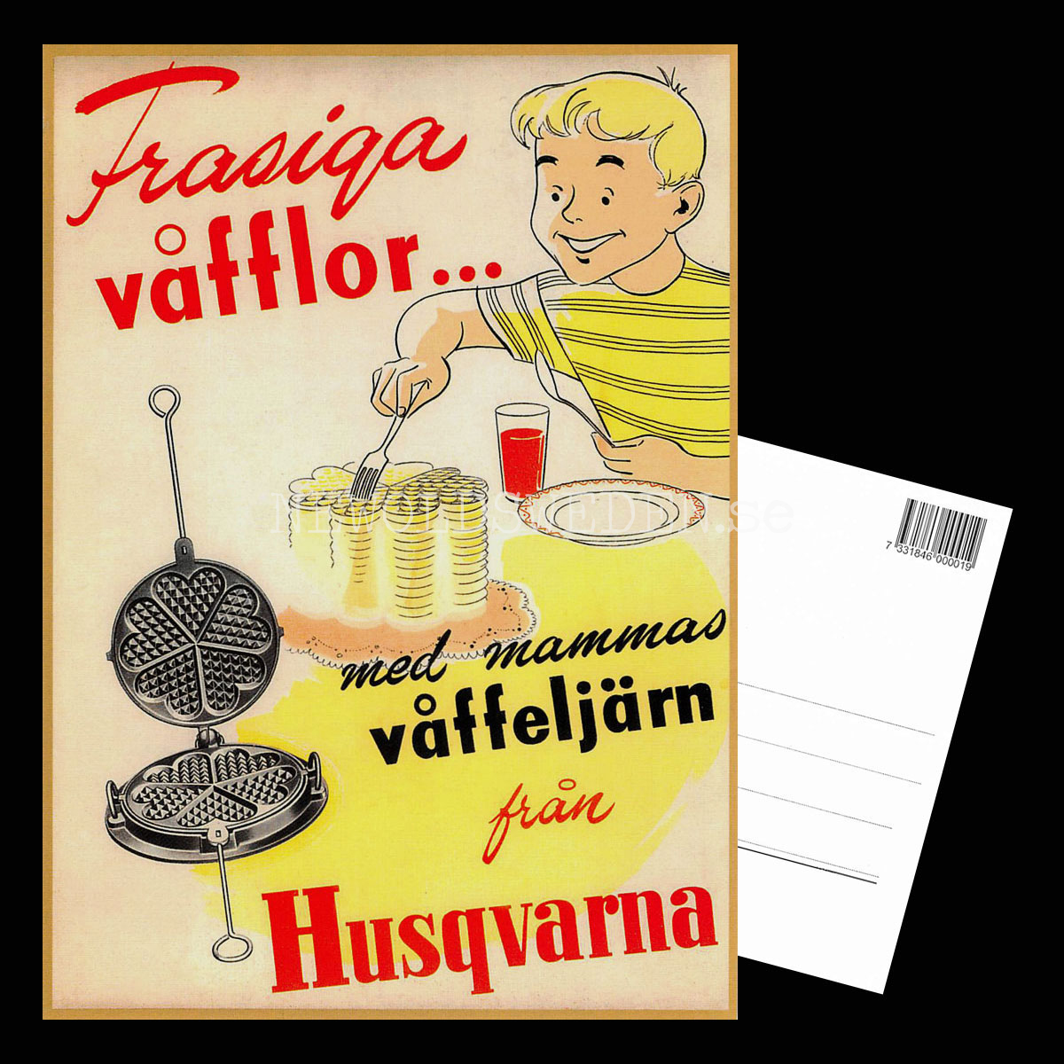 HUSQVARNA Frasiga våfflor . . med mammas våffeljärn från HUSQVARNA - Vykort A5 - 3