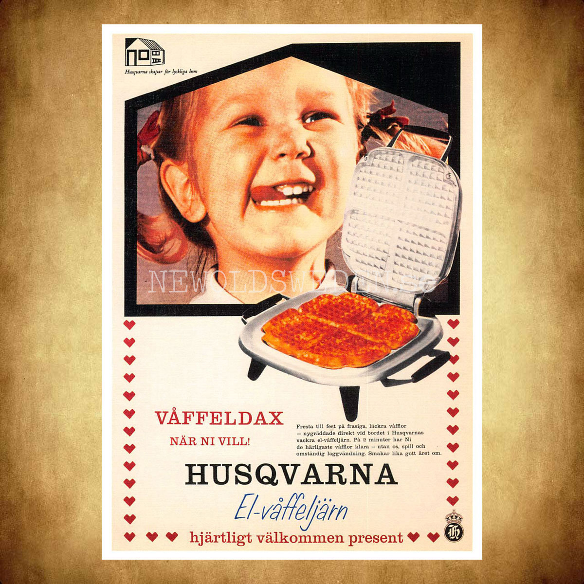 HUSQVARNA VÅFFELDAX NÄR DU VILL! El-våffeljärn från HUSQVARNA - Vykort A5 - 2