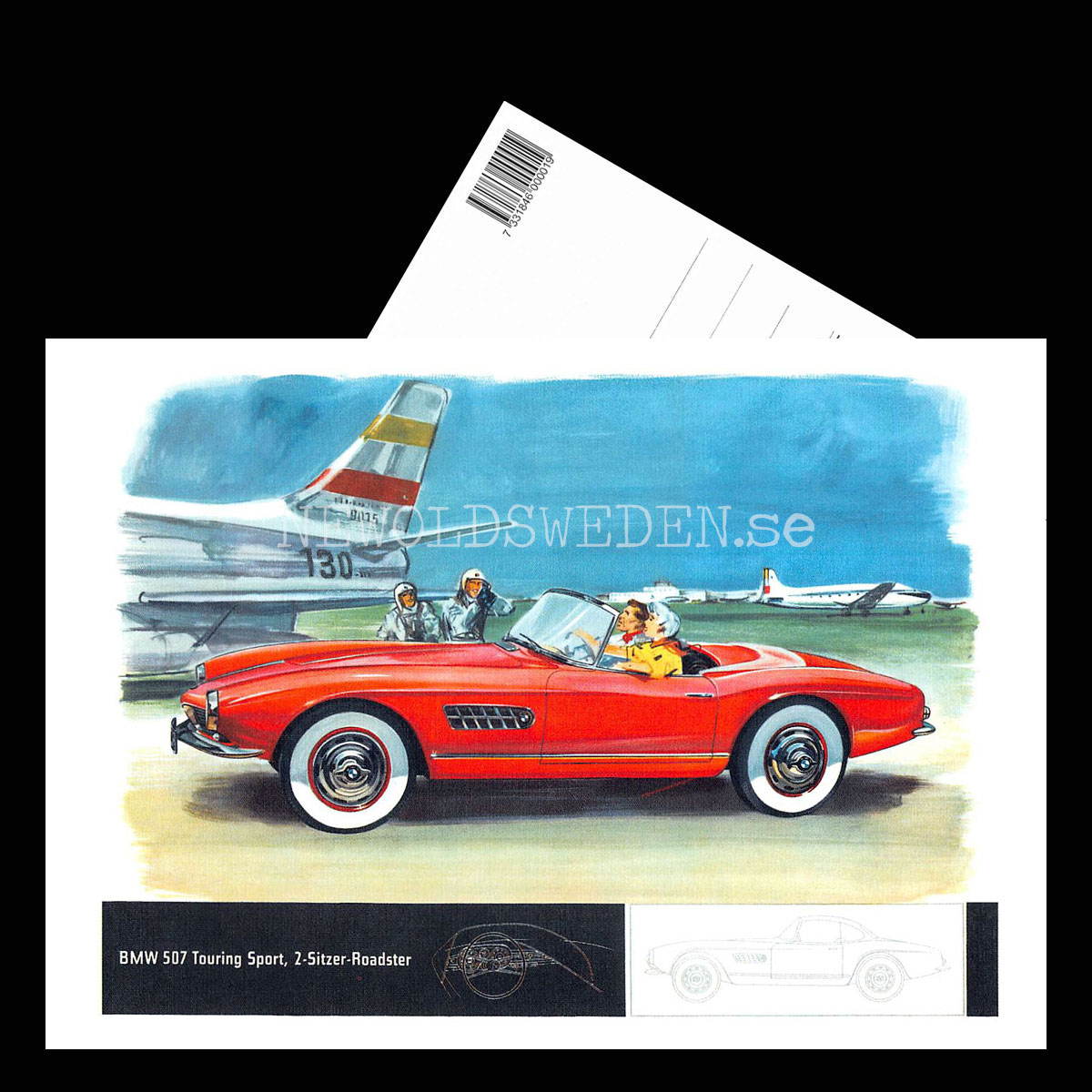 BMW 507 Touring Sport 2-Sitzer-Roadster - Vykort A5 - 3
