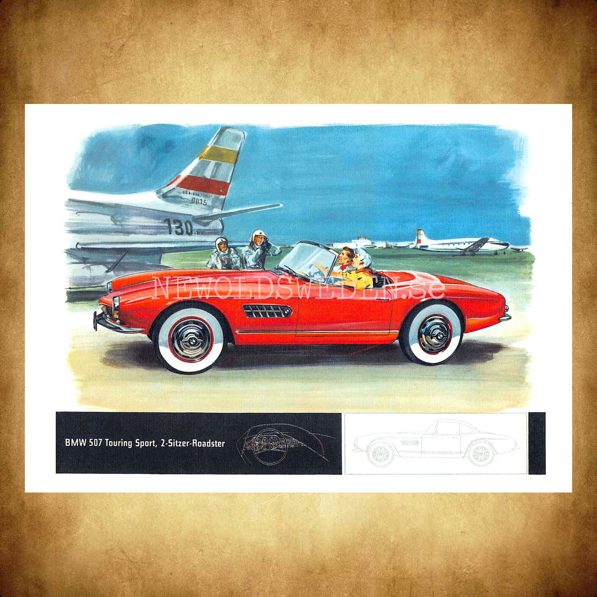 BMW 507 Touring Sport 2-Sitzer-Roadster - Vykort A5 - 2