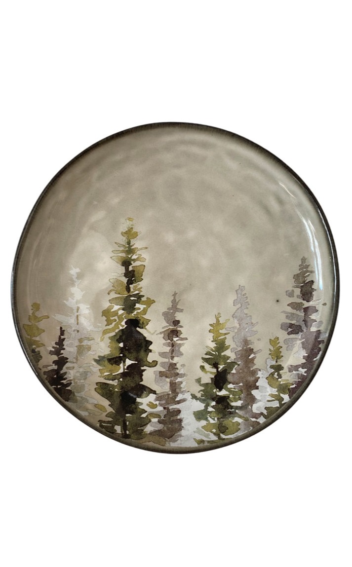 Tallrik - Tree/Granar - Stengods - 1 st - Ø21 cm - 3