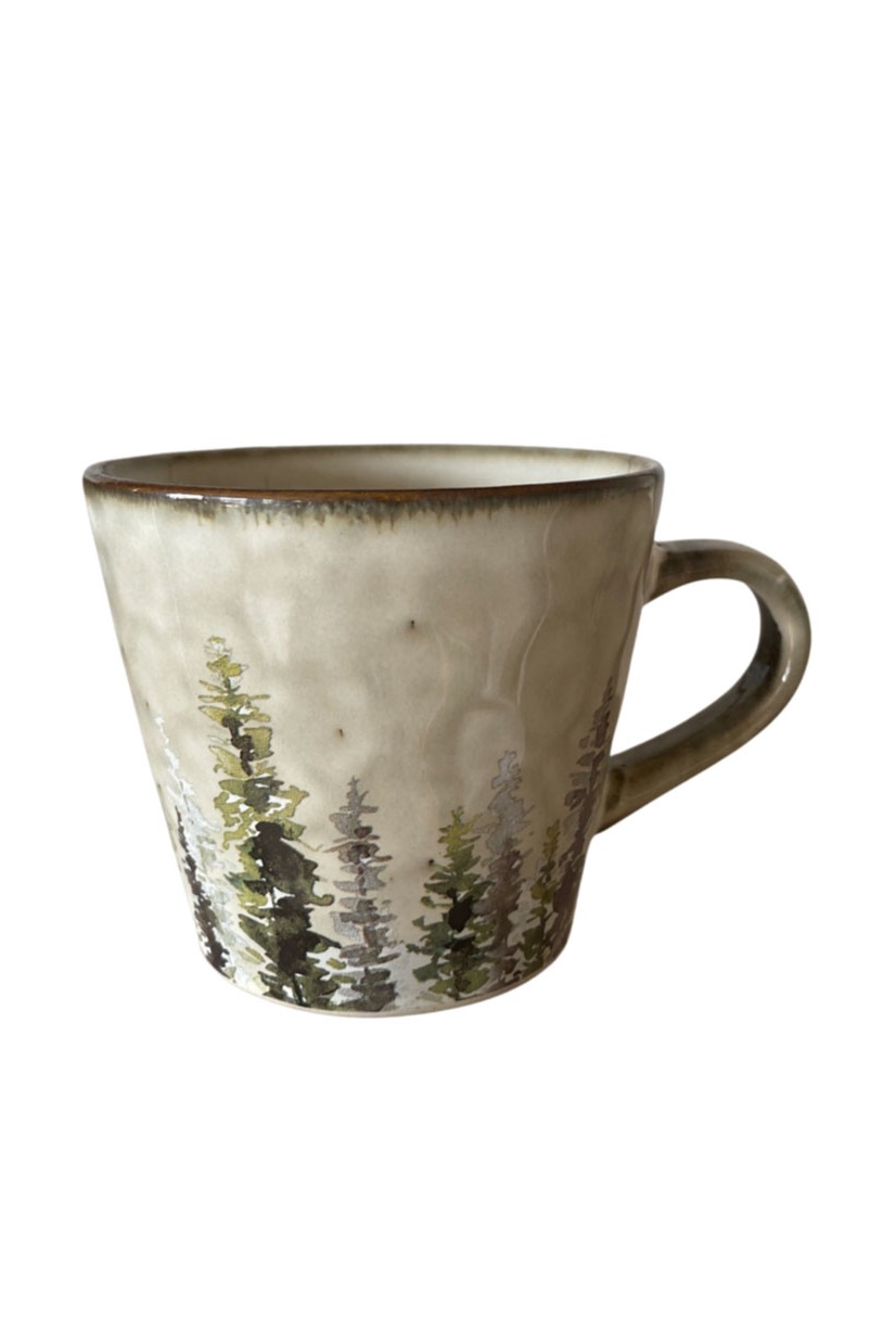 Mugg - Kopp - Tree/Granar - Stengods - 1 st - 10x10 cm - 3