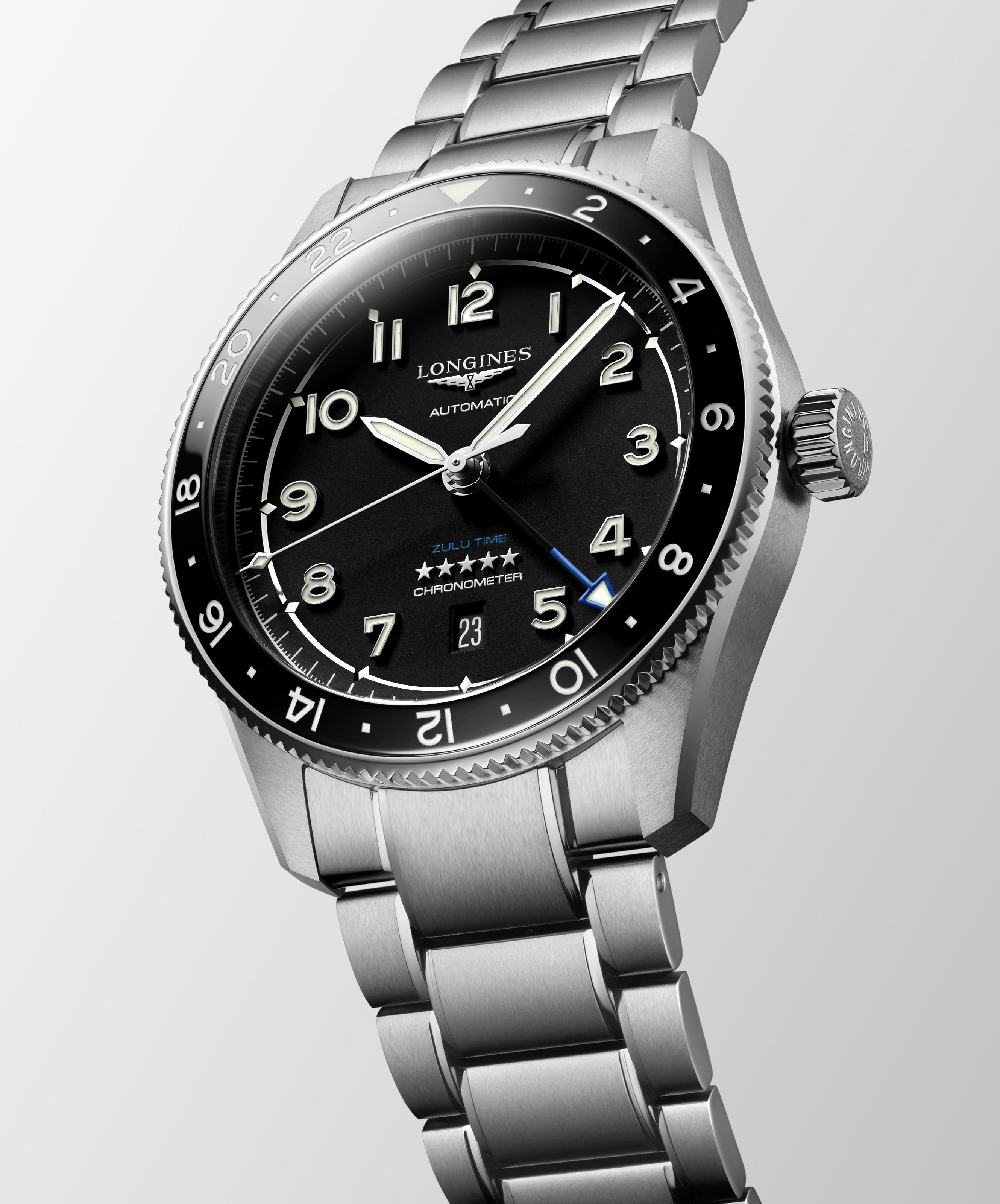 L3.812.4.53.6 Longines Spirit Zulu Time  42 svart