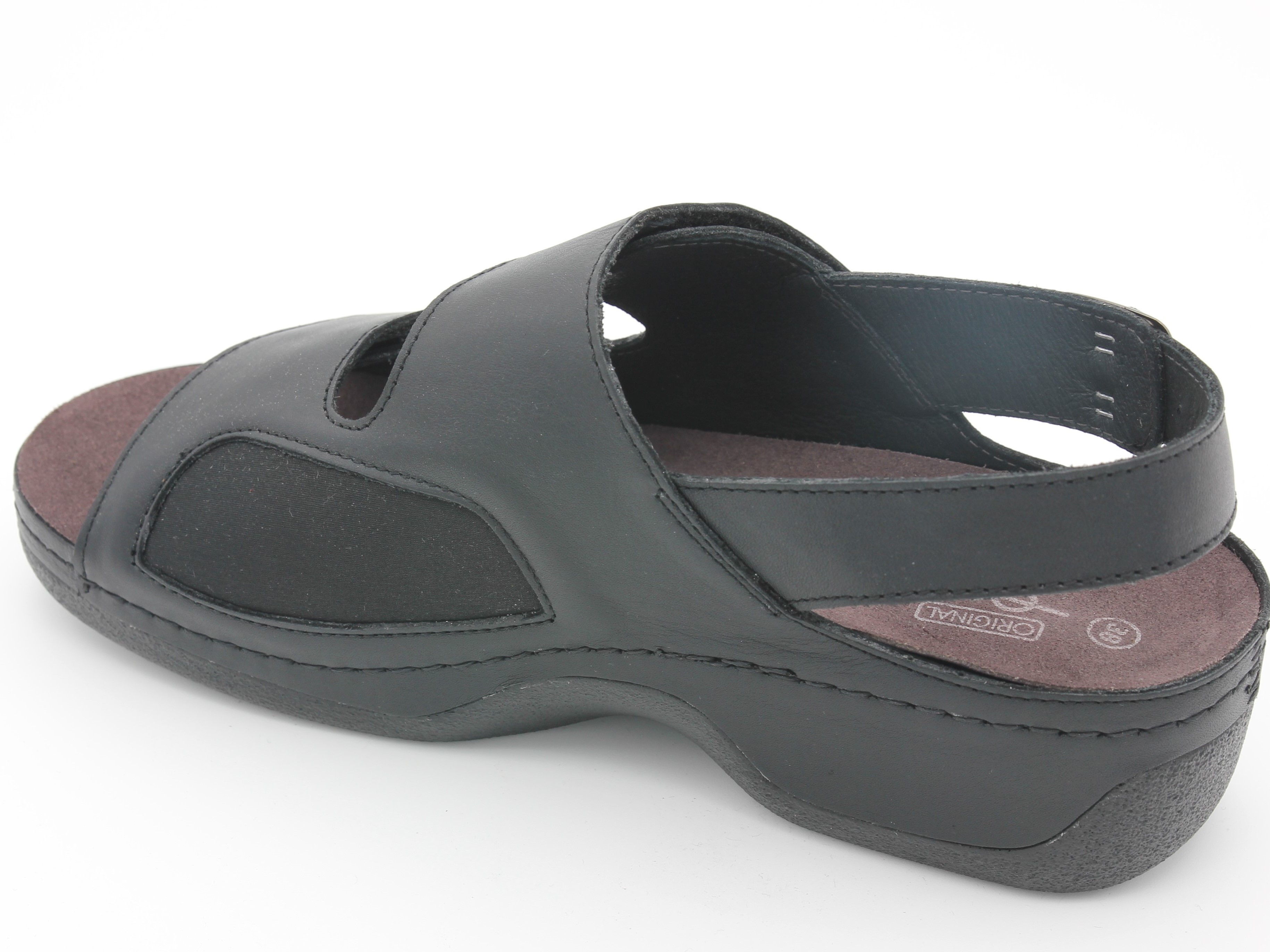 Damsandal Svart - elastisk - ergoflex - 2