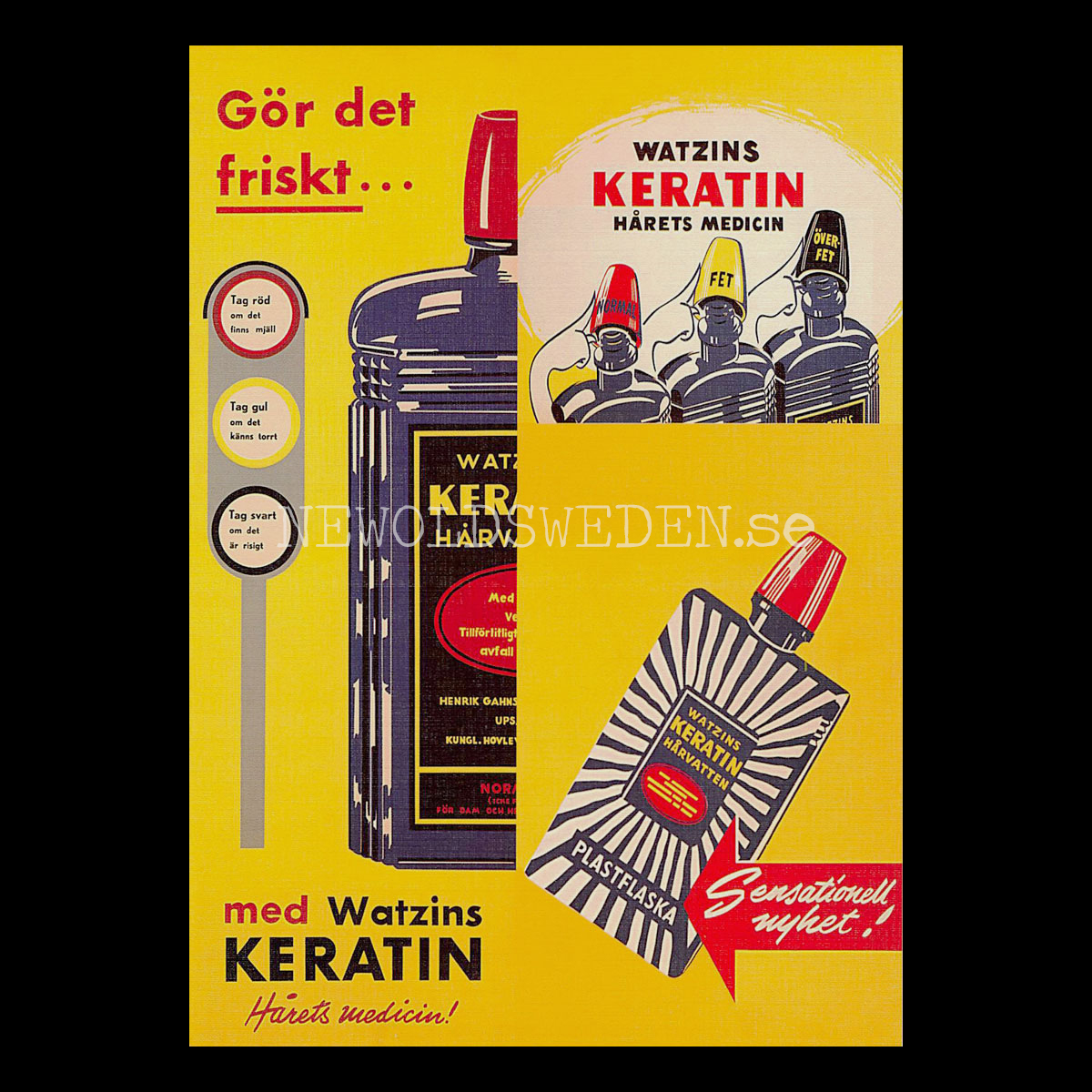 GAHNS - WATZINS KERATIN HÅRVATTEN - HÅRETS MEDICIN  - Vykort A5
