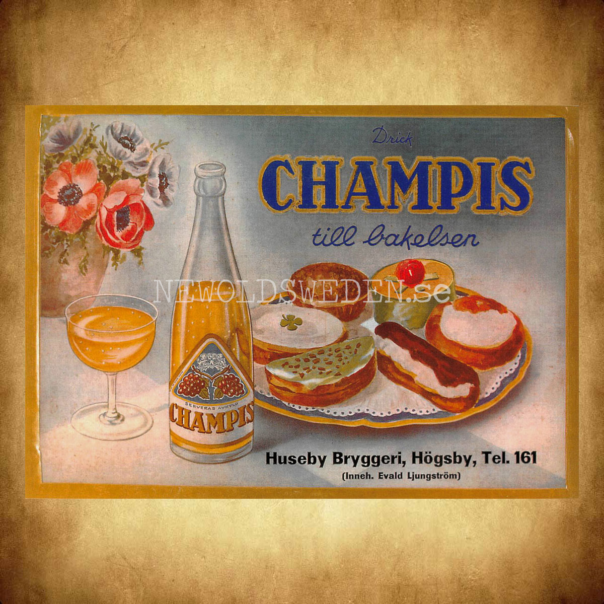 CHAMPIS till bakelsen Huseby Bryggeri Högsby - Vykort - 2